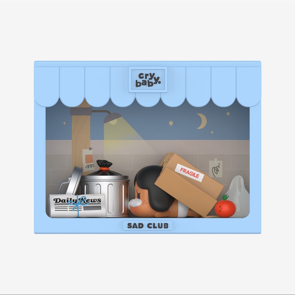 Pop Mart PopMart CryBaby Cry Baby Sad Club Series Scene Sets Left Behind Trash